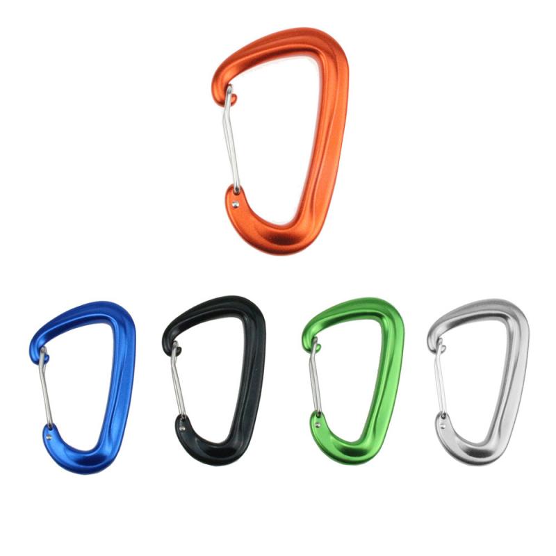 Gancho para escalada, mosquetón en forma de D, hebilla de alpinismo, cierre de seguridad 12KN, accesorios para escalada al aire libre