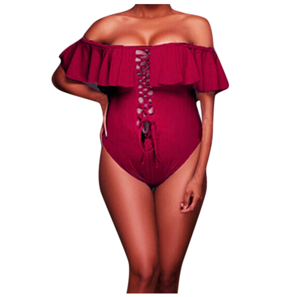 Ruffled one-piece maternity swimsuit main image 1