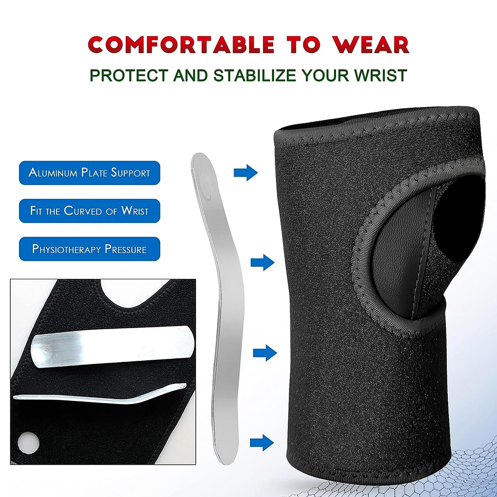 Carpaal tunnelpolsbrace met metalen spalk voor dames en heren, verstelbare polssteunstabilisator voor handtendinitis, artritis