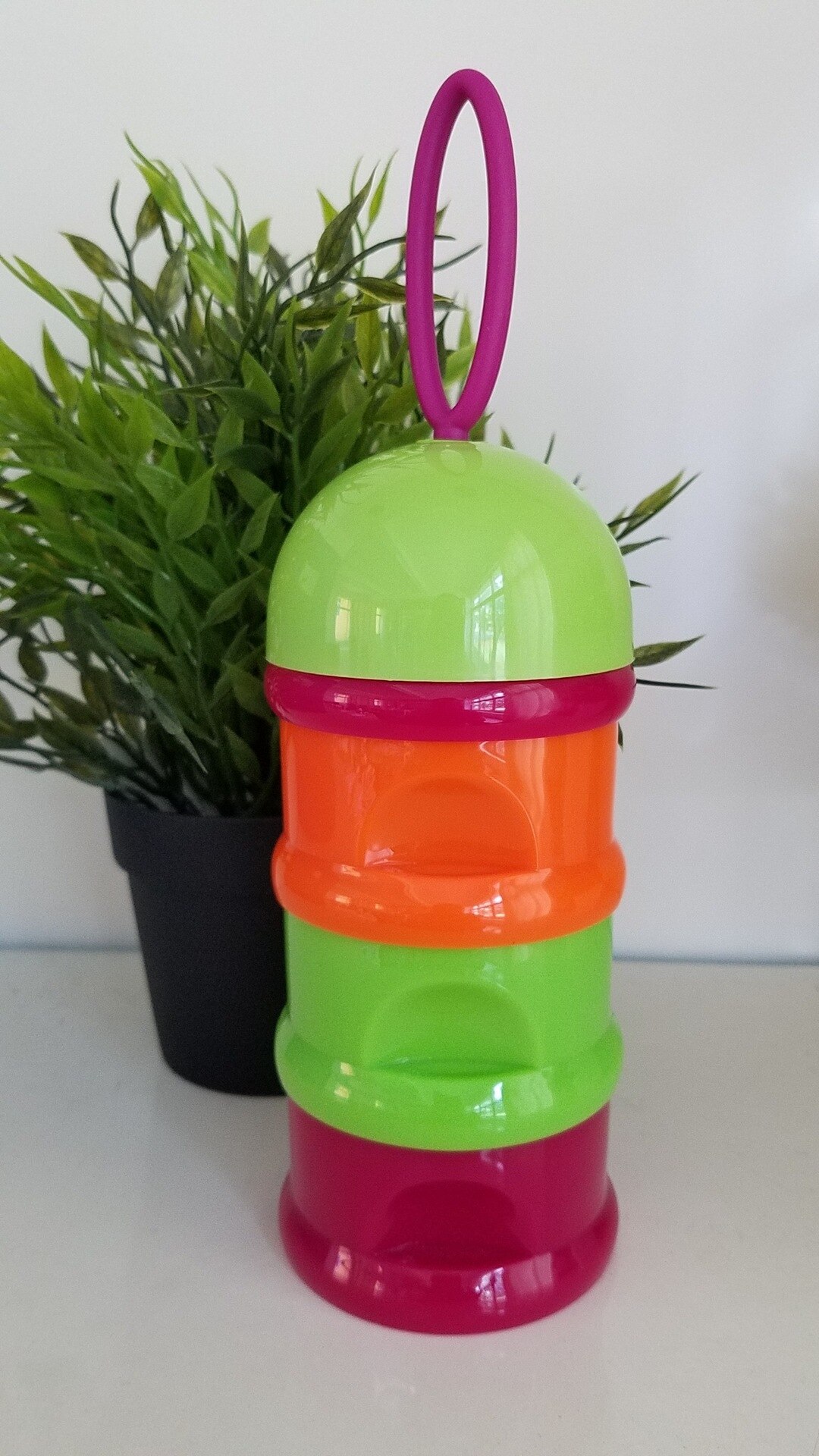 3 Layer Frog Style Portable Baby Food Storage Box Essential Cereal Cartoon Milk Powder Boxes Toddle Kids Formula Milk Container: Violet