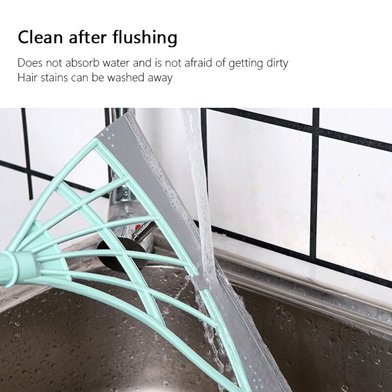 Rubber Broom Hand Push Sweeper Magic Broom Floor Wiper Squeegee for Floor Cleaning Floor Squeegee Sweeping Brush Pet Hair Broom