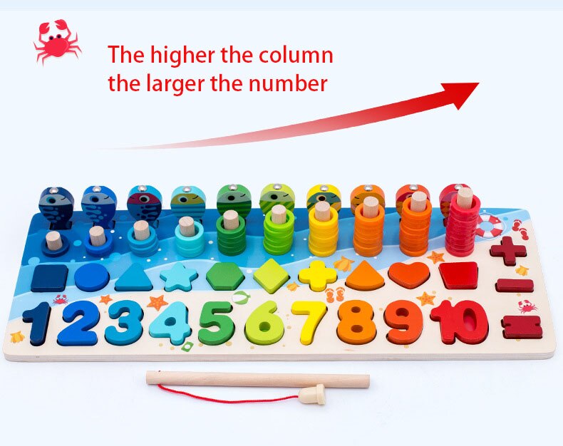 2-6T Matematica Giocattoli Educativi della Prima Infanzia Montessori Sussidi Didattici Matematica Numeri Numero di Forma Geometrica Cognizione Blocchi Di Puzzle