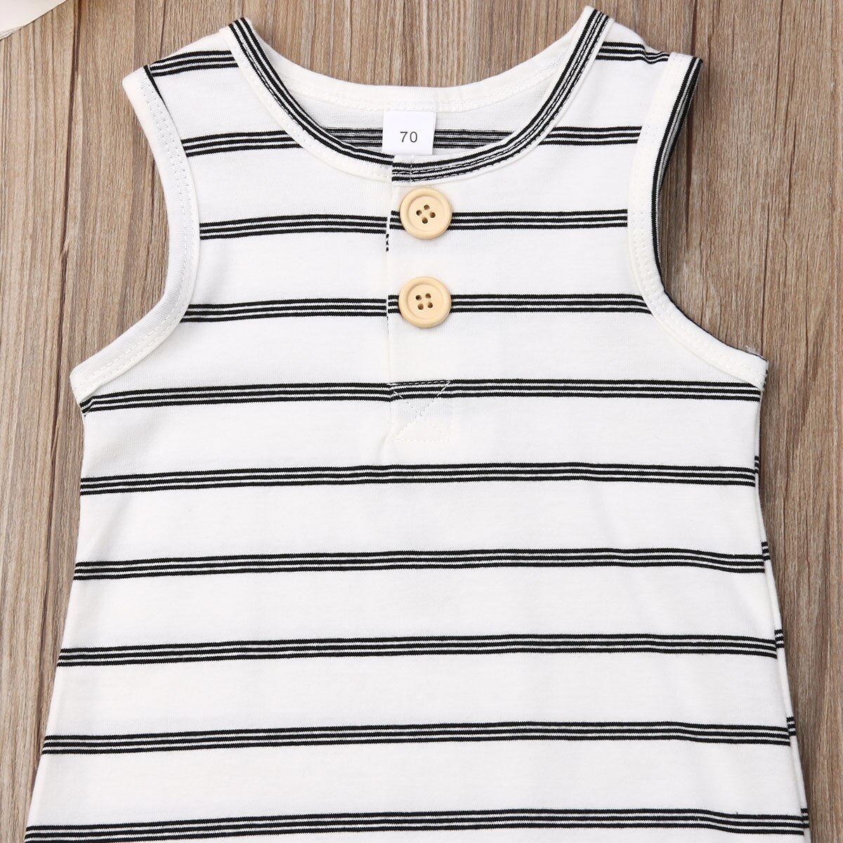 Unisex Pasgeboren Baby Meisje Jongen Gestreepte Mouwloze Romper Jumpsuit Zomer Een Stuk Kleding