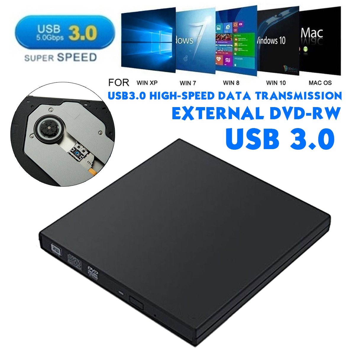 External Hard Drive USB3.0 DVD RW HD Hard Disk Mobile HDD Storage Devices For Macs Computer Desk Laptop
