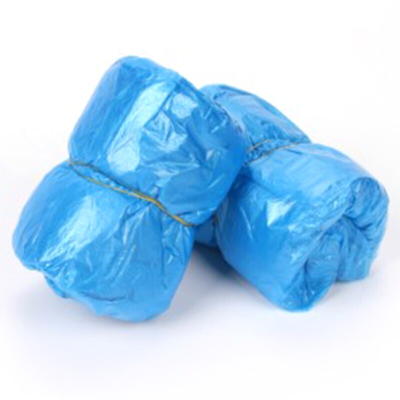 200 pces pe capa de sapato máquina capa de sapato azul descartável conveniente e confortável modelo casa sapato capa
