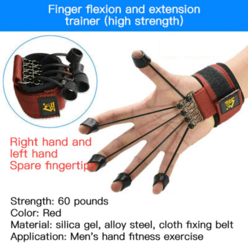 Finger Gripper Strength Trainer fitness Gym Sport Finger Trainer 20-60lbs Finger Exerciser Resistance Bands Fitness Equipment: Red