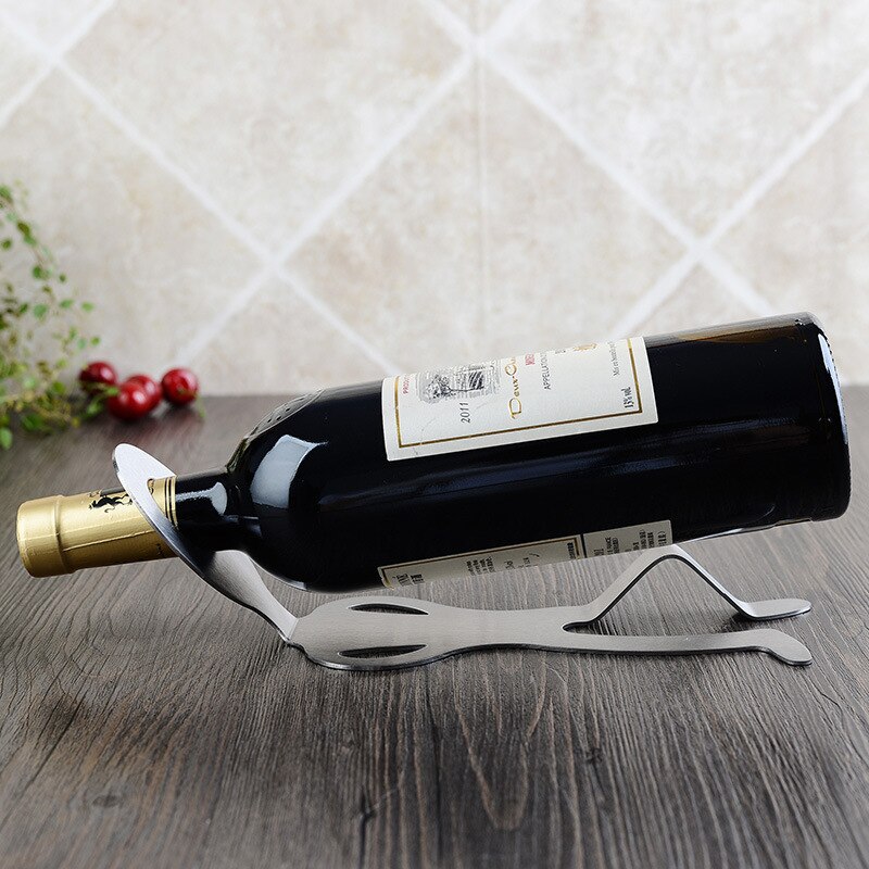 Estante de vino tinto de acero inoxidable villano Slacker vino tinto estante original estante de vino de uva estante conciso vino europeo