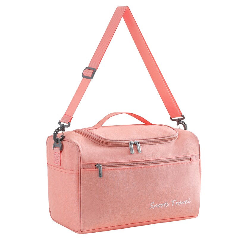 Kation Stoff Große Kapazität Reisetasche Wasserdichte Schulter Gepäck Taschen Verpackung Würfel Seesack Frauen Tragbare Wochenende Taschen: Rosa