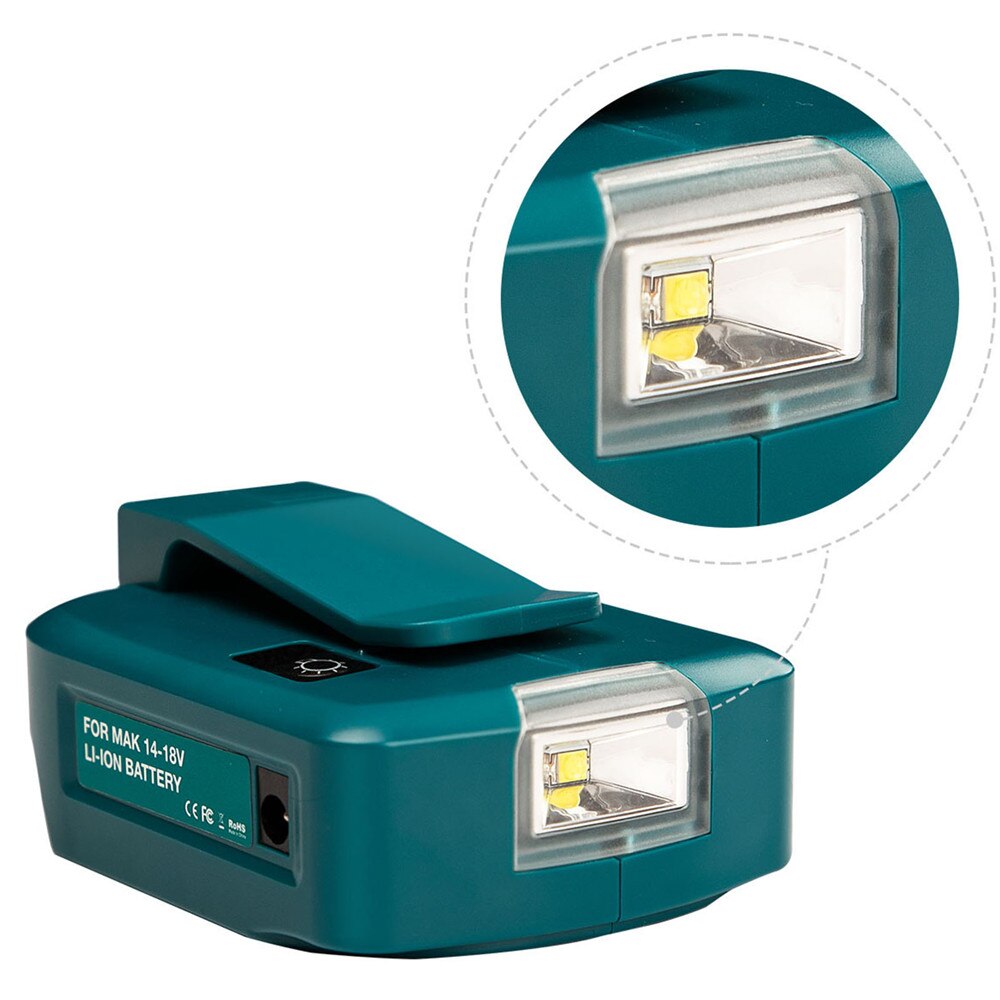 Bærbart batteri konverter spotlight til makita 14.4v /18v li-ion batteri 200lm led lys dobbelt usb port opladning til telefoner tablet
