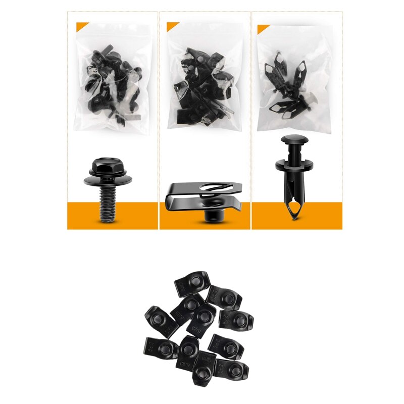 Engine Under Cover Splash Shield Guard Body Bolts Bumper Fender Liner Push Retainer Fastener Rivet Clips Extruded U-Nuts for Inf
