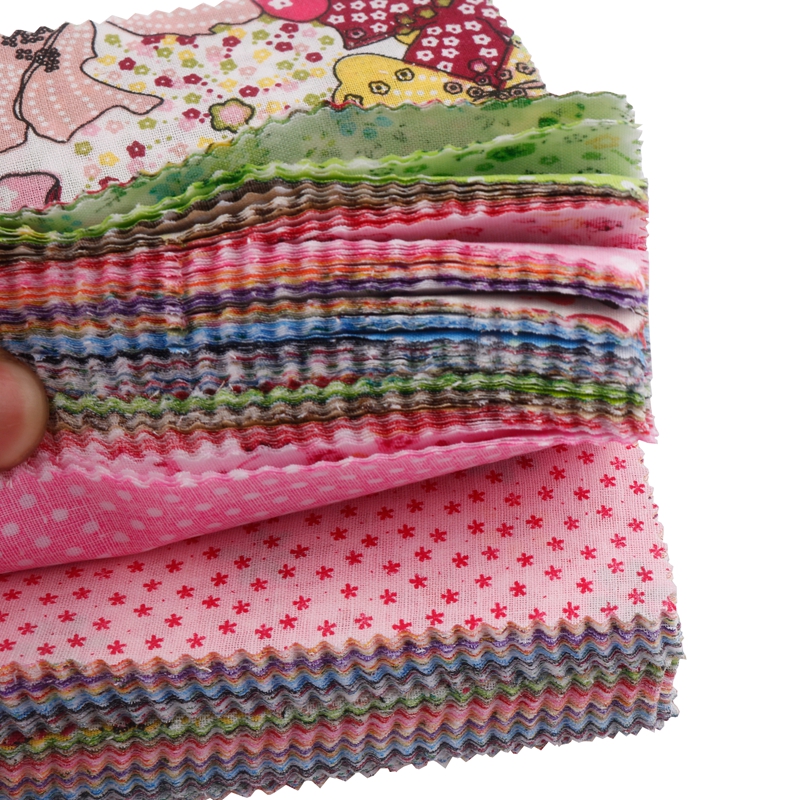 12,8 x 12,8 cm dünner Baumwollstoff mit Leinwandbindung, niedrige Dichte, DIY-Nähquiltmaterial, zufällige Mischquadrate, bedrucktes Stoffset, JC110