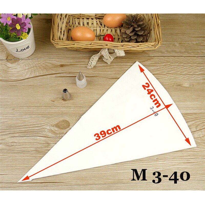 3 tailles sacs de pâtisserie cookie glaçage sac de tuyauterie outil de cuisson réutilisable coton tissu fondant gâteau décoration pâtisserie conseils outil: 24x39