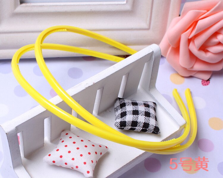 10pcs 4mm Plain Lady Plastic Headband Teeth DIY Resin Headband Hair accessories Headwear hair band: Yellow