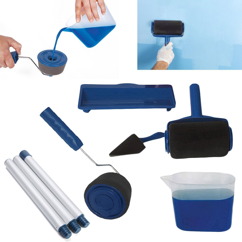 5/8Pcs Paint Roller Decorative Paint Runner Pro Roller Brush Tools Set Paint Roller Set for Room Wall Painting