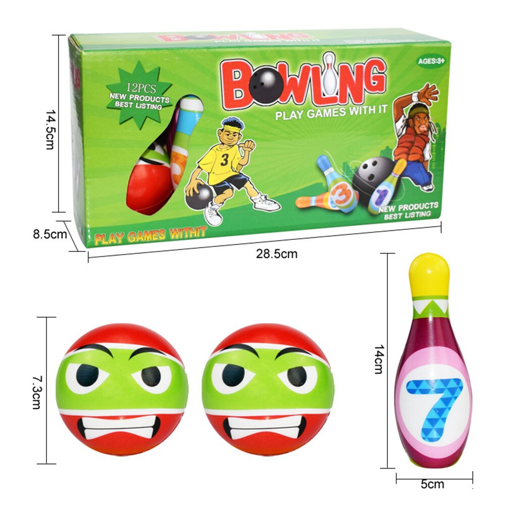 12 stk bowling legetøj bowling spil uddannelse udvikling sport indendørs og udendørs forældre-barn interaktivt sportslegetøj