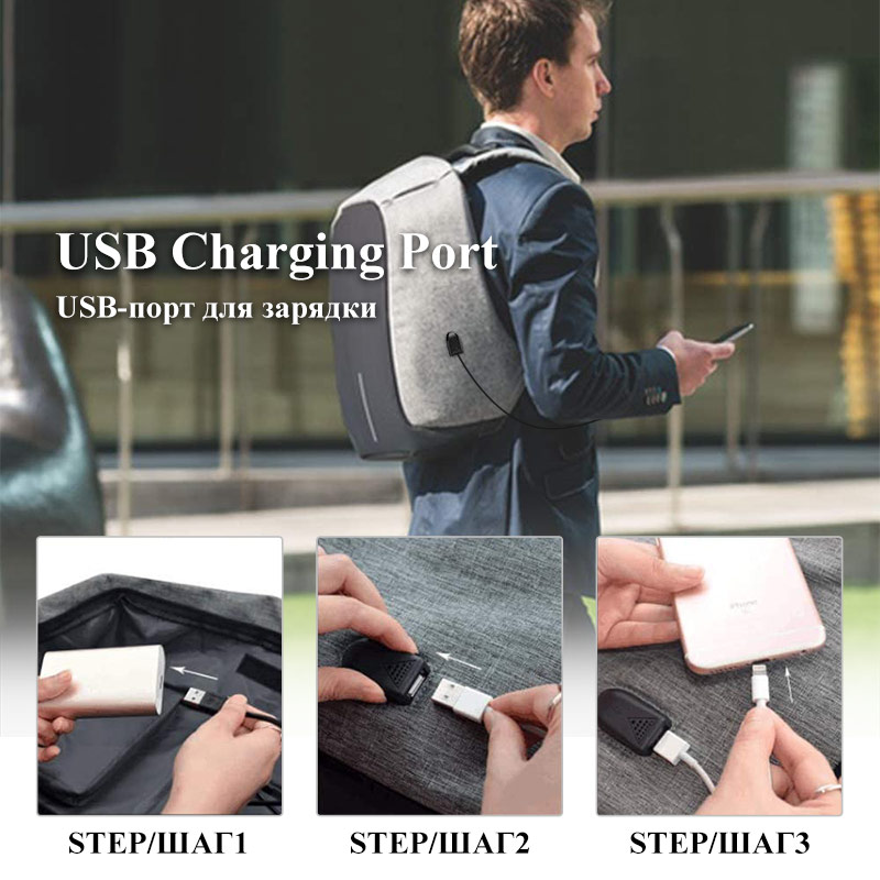 Sac à dos Anti-vol affaires hommes femmes sac ordinateur portable sac à dos voyage en plein air sac à dos grande capacité USB Charge sac d'école