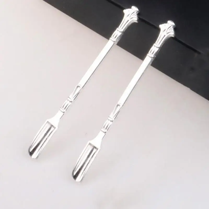 Nowy wielofunkcyjny mini metal Kawa proszek łyżka Miedź szufelka z pierścień zastawa stołowa klasyczny królewski złoto ornament łopata malutki łyżka: Niebieski