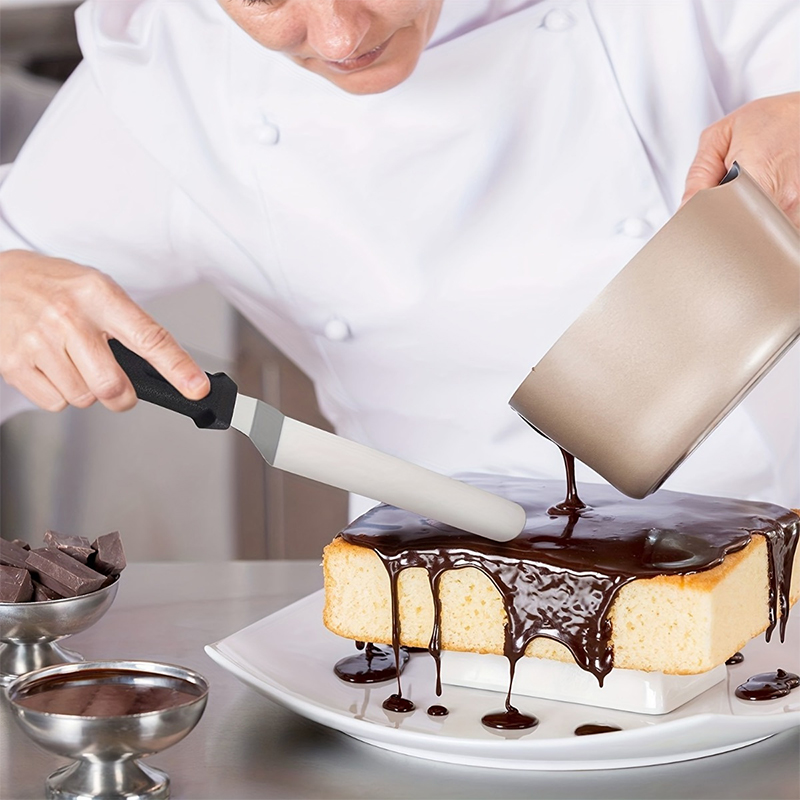 1 Stück Kuchenspatel aus Edelstahl, Kuchendekormesser mit Griff, Kuchenspatel, Küchenutensilien, Backwerkzeuge