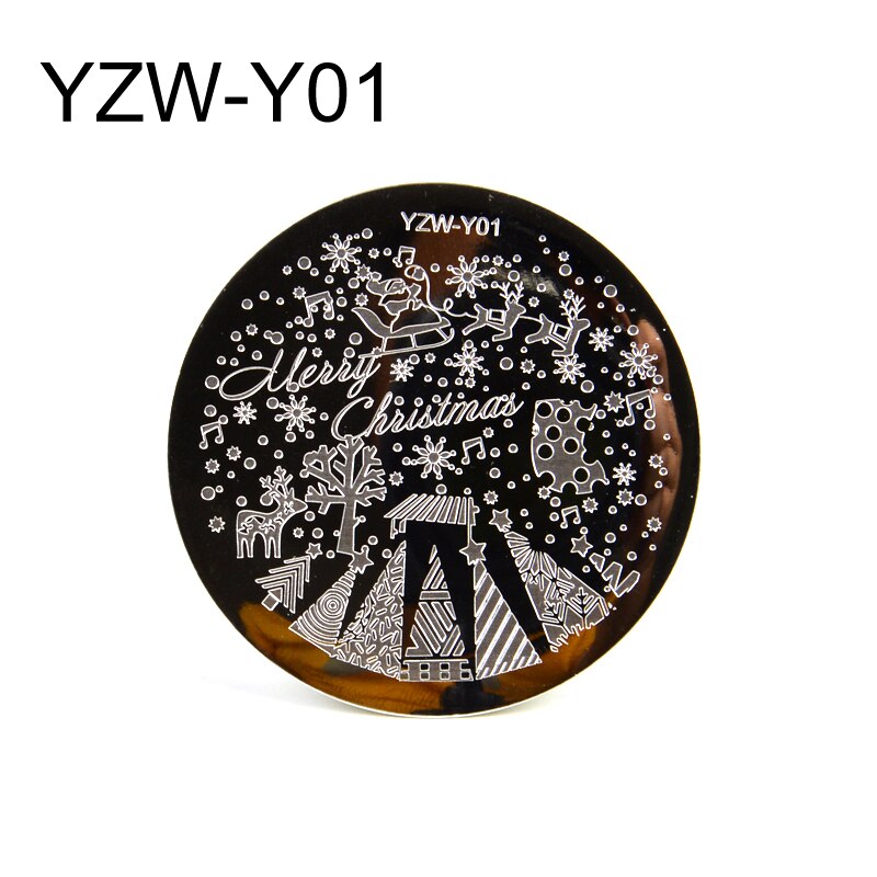 Weihnachten Nagel Kunst Druck Stanzen Vorlagen Edelstahl Schneeflocke Bilder Druck Platten Geometrische Stempel Schablone: YZW-Y01