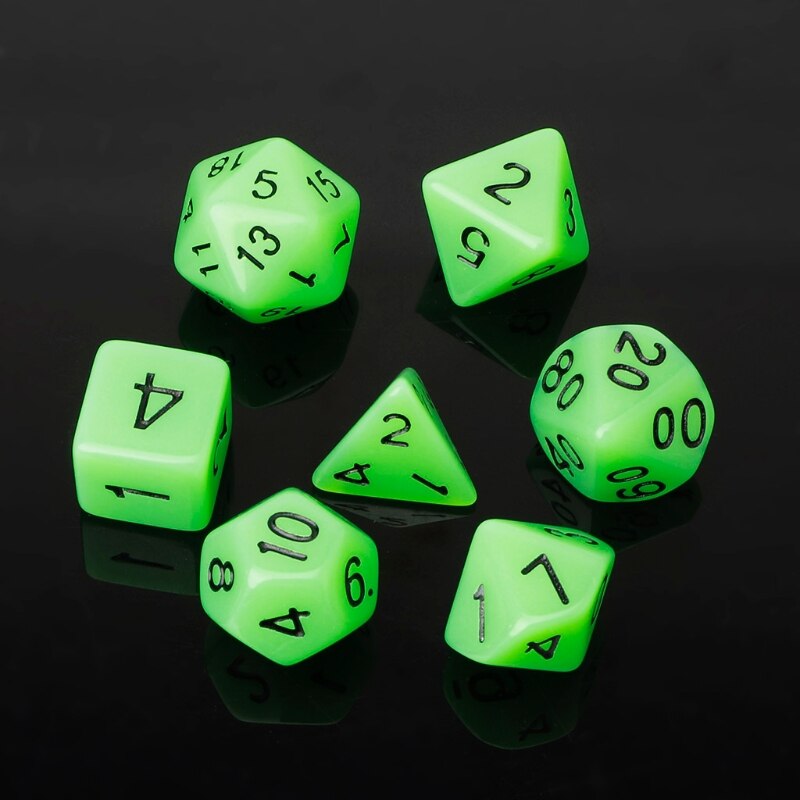 7 stk multilaterale 15mm transparente terninger rundt hjørne bærbart bordspill