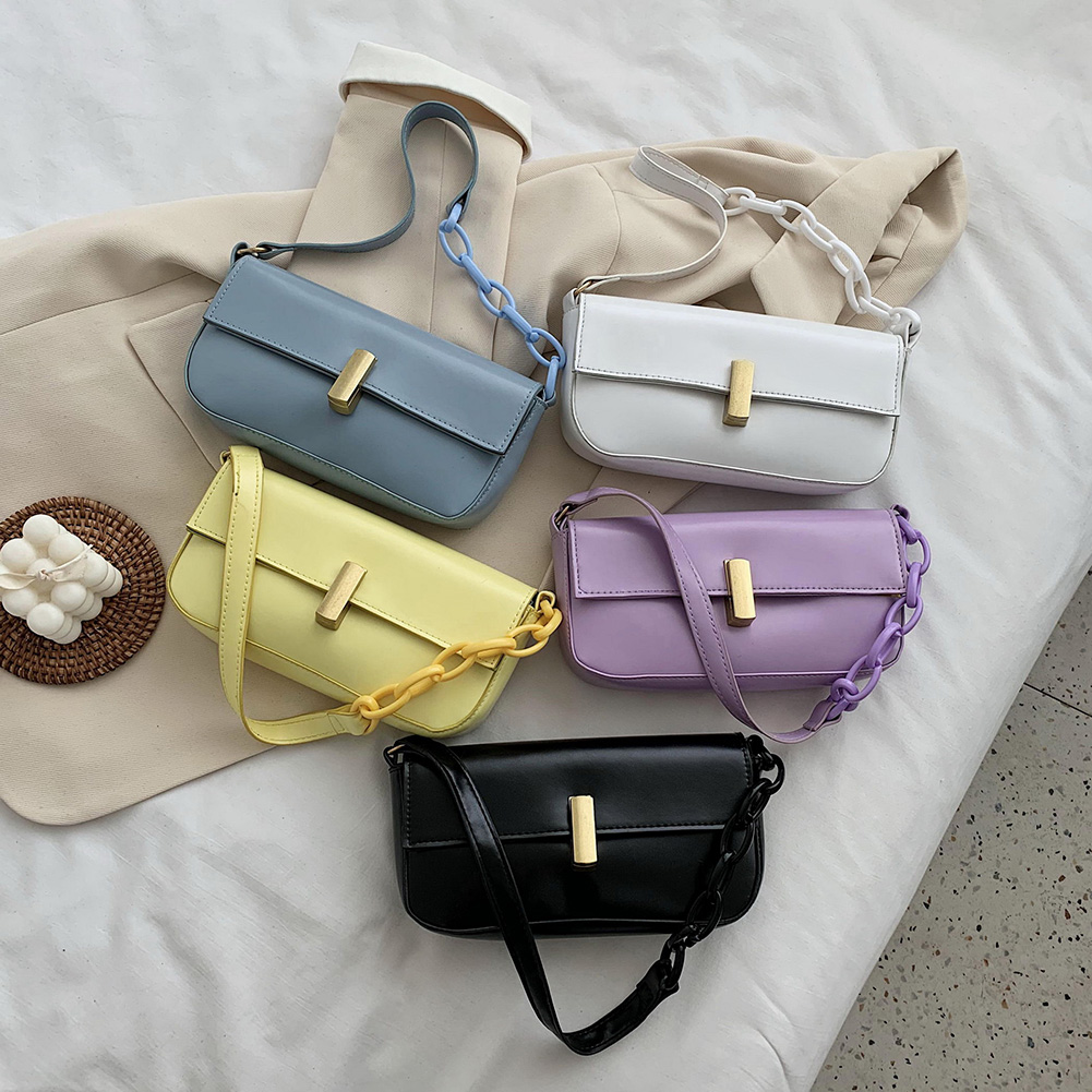 Décontracté en cuir PU fronde sac à main sac à main femmes chaîne épaule sac à bandoulière populaire Simple femme sac quotidien