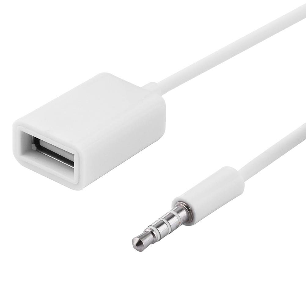 Bil 3.5mm 2.0 linjers audio aux jack hane till usb typ a hona otg konverter adapter kabel bil tillbehör