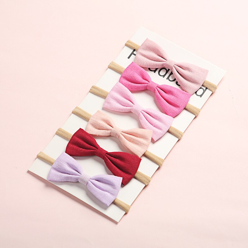 6Pcs/Set Baby Girls Headband Multi Colors Bow Knot Head Bandage Kids Toddlers Headwear Hair Band Infant baby hair accessories: 1