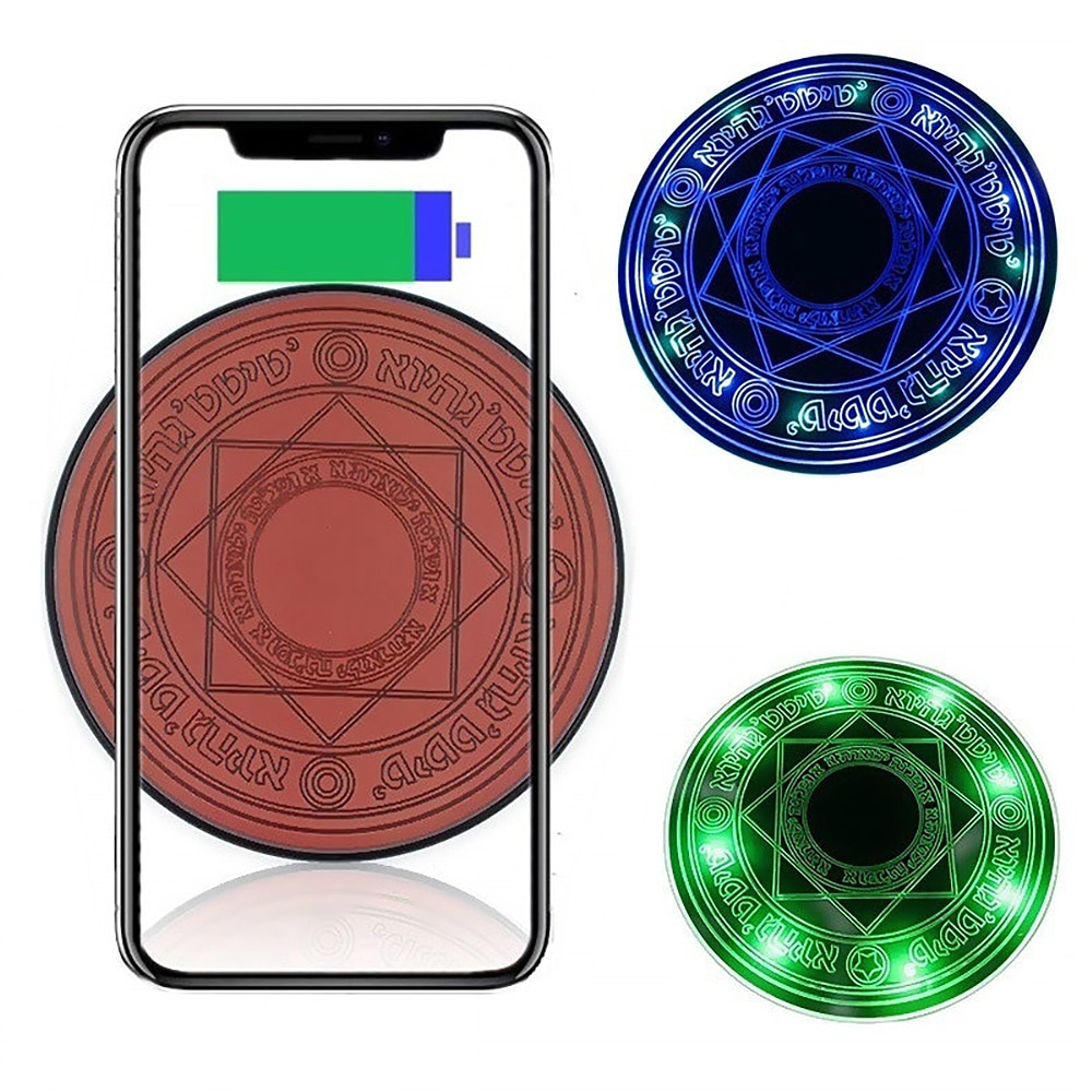 Círculo mágico 10w qi almofada de carregamento rápido carregador do telefone sem fio para o iphone 11 x xs xr para samsung s10 s20 nota 20 ultra universal