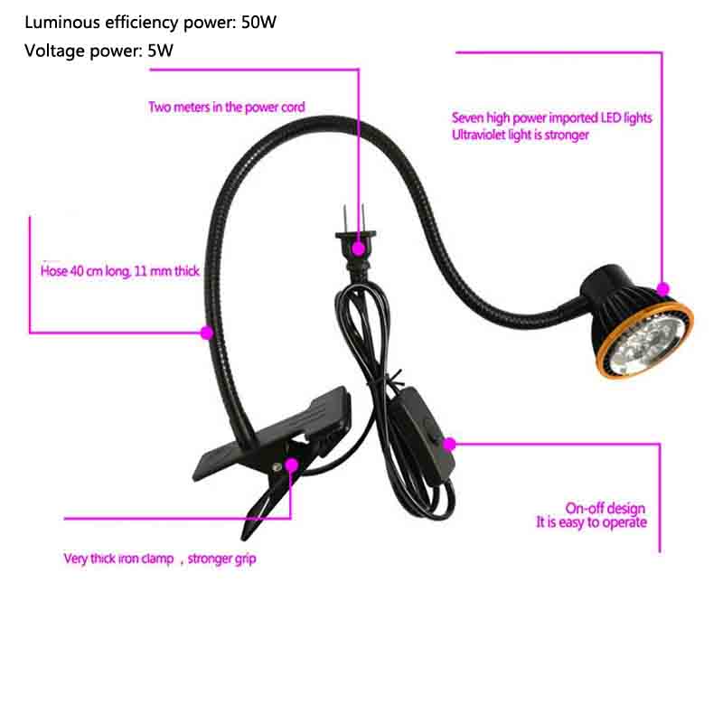 50w 70w bølgelængde 365nm 395nm 405nm uv uf søm tørretumbler led uv klæbende lysegrøn olie lilla manicure lys til gel lak: 50w / 365nm