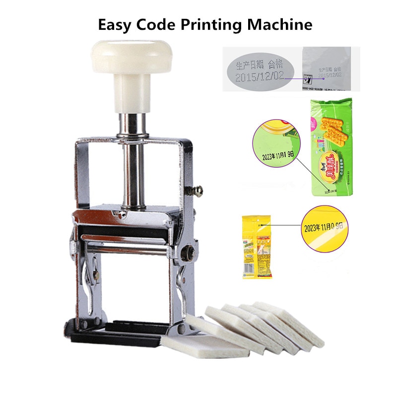 Manually Adjustable Production Date Expiration Date Code Printing Machine on Food Plastic Bag Label Code Printer Inkjet Printers
