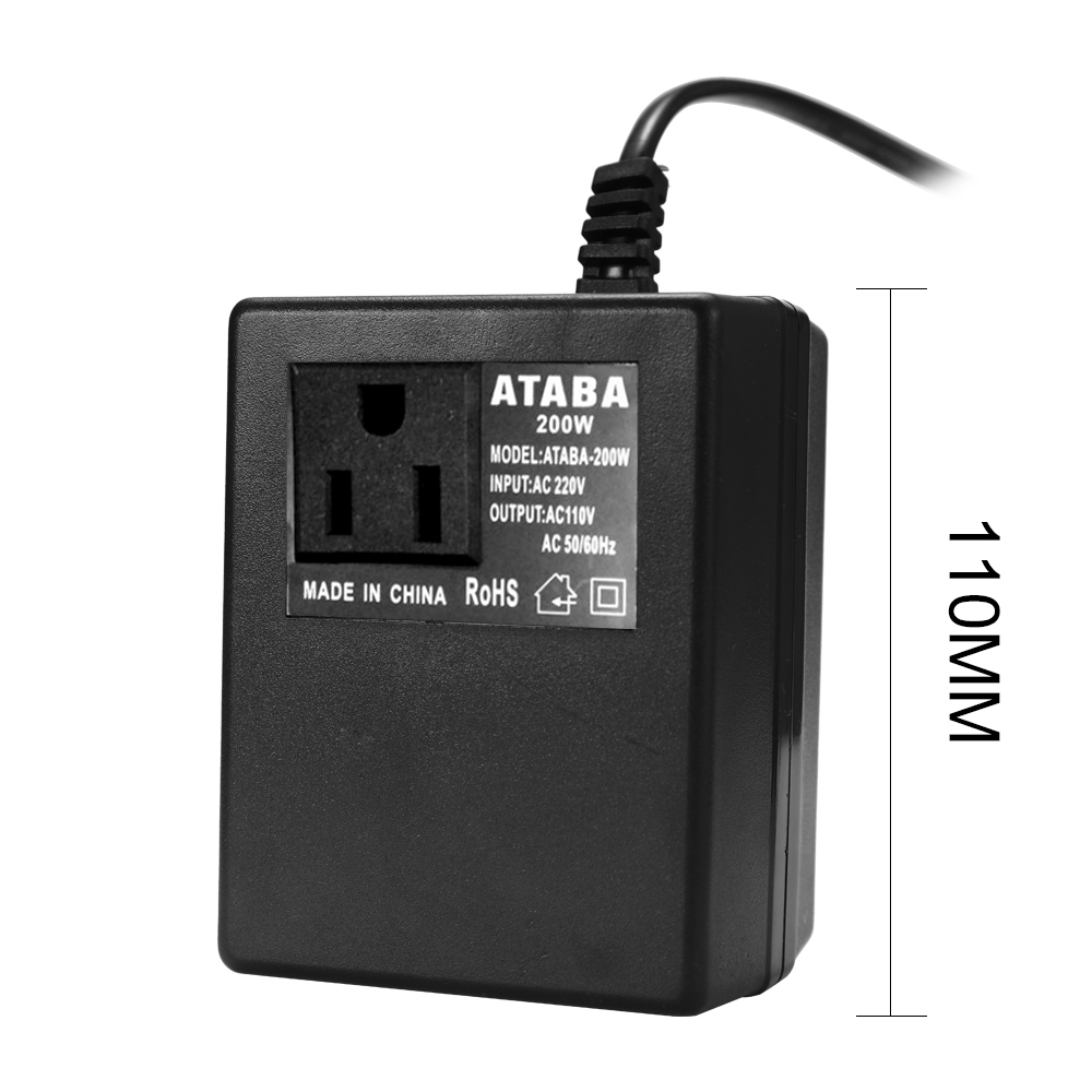 Convertisseur Tension 220V Vers 110V 200W - Adaptateur Voyage EU Vers US, Pour Petits Appareils (max 140W)