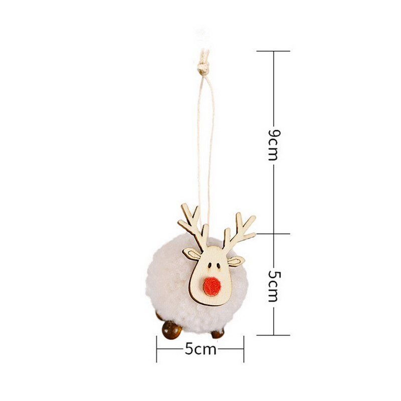 Décoration de noël feutre cerf arbre de noël pendentif ornements Mini Elk nouvel an enfants décor de noël décorations de fête à la maison: White