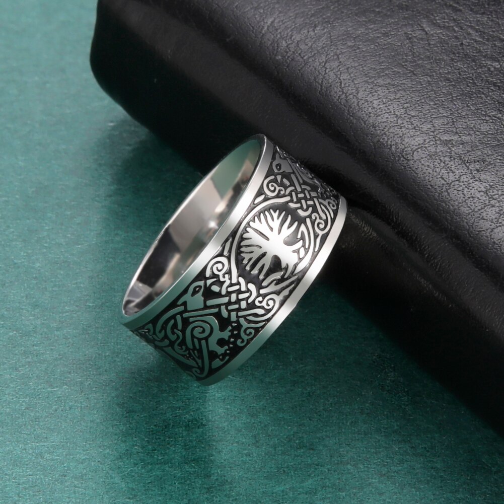 Dawapara-anillo Vintage del árbol de la vida para hombres, amuleto Vikingo, anillos de nudo celtas, joyería de acero inoxidable, talismán