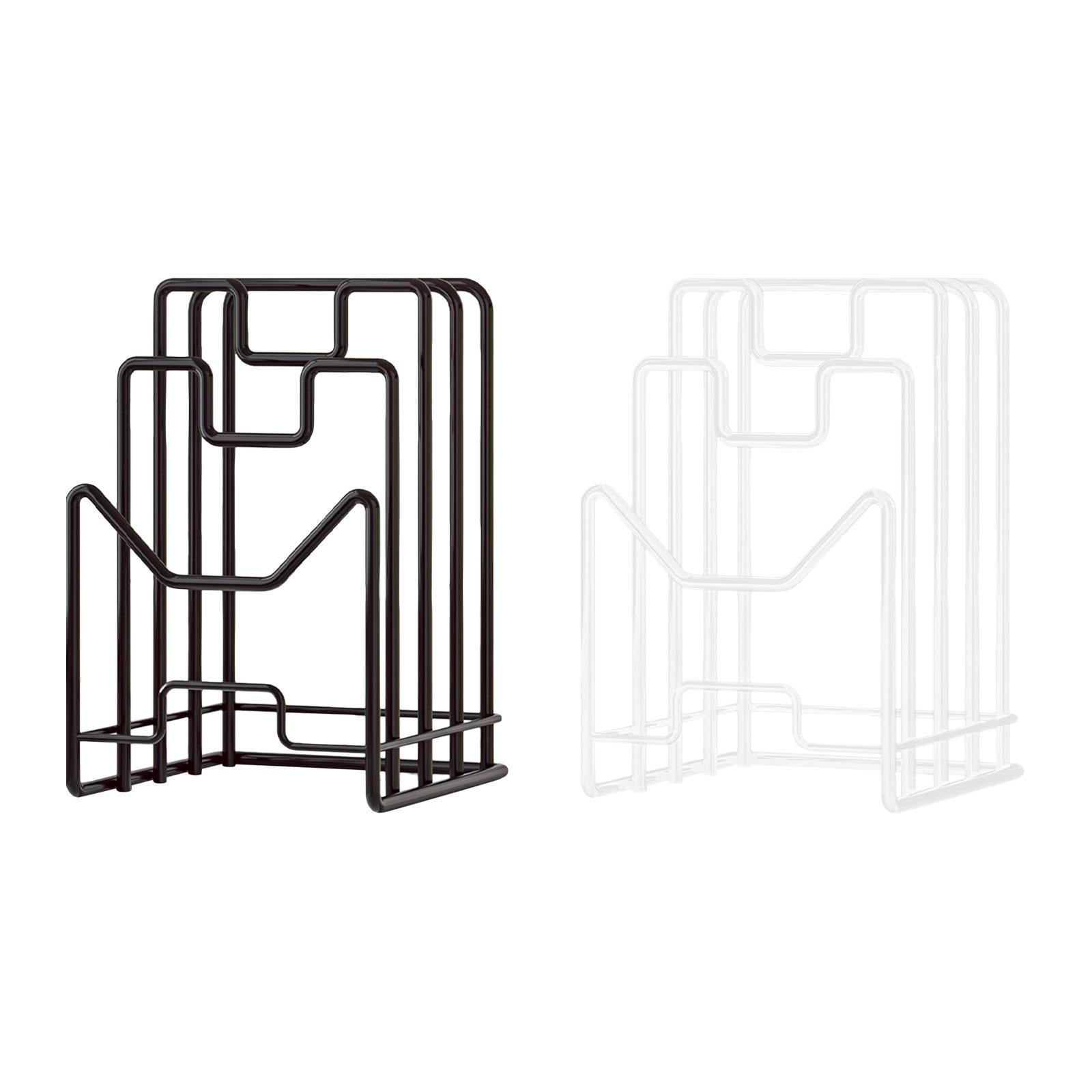 Cutting Board Storage Rack, Cookware Holder Divided Holder, Pot Lid Rack Stand for Cabinet