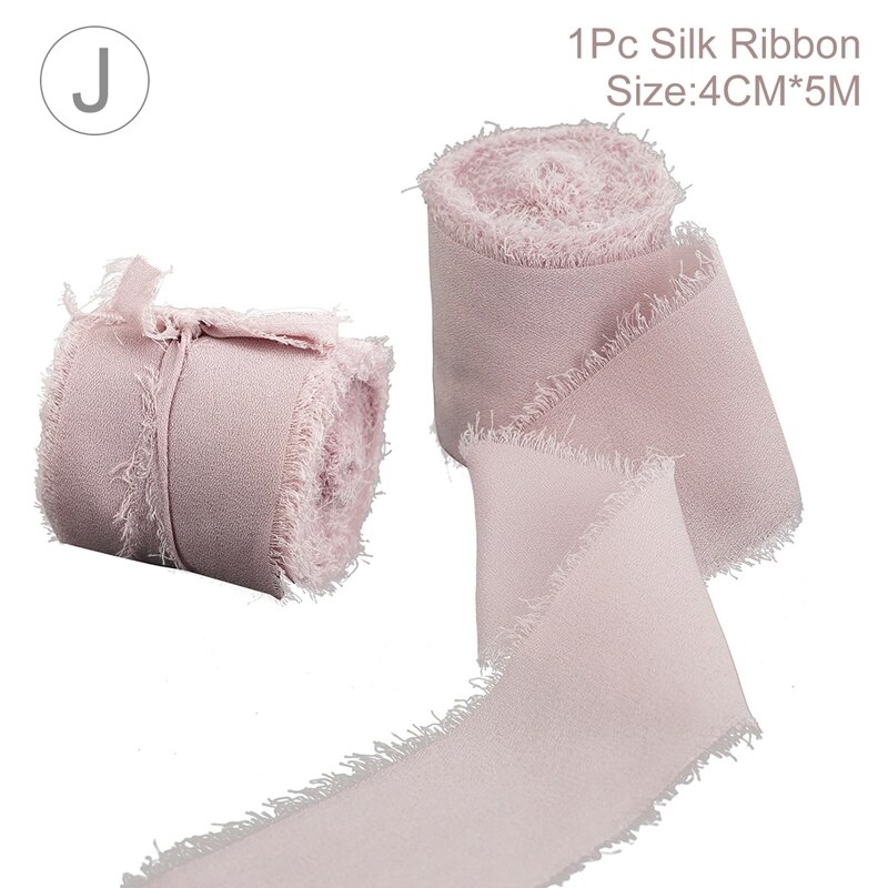Rouleau de ruban en mousseline de soie, 5 m/rouleau, pour Bouquet de mariée, boîte d&#39;emballage en tissu, décoration pour voiture: style 10