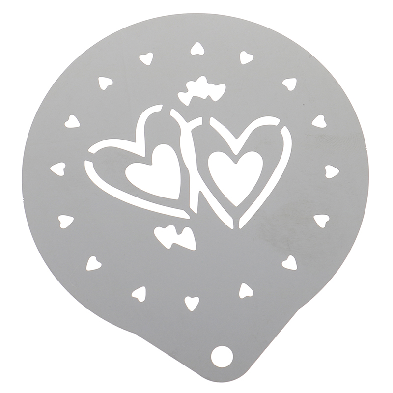 Two hearts Stainless Steel Metal Chocolate Coffee Art Mould Coffee Stencils Love