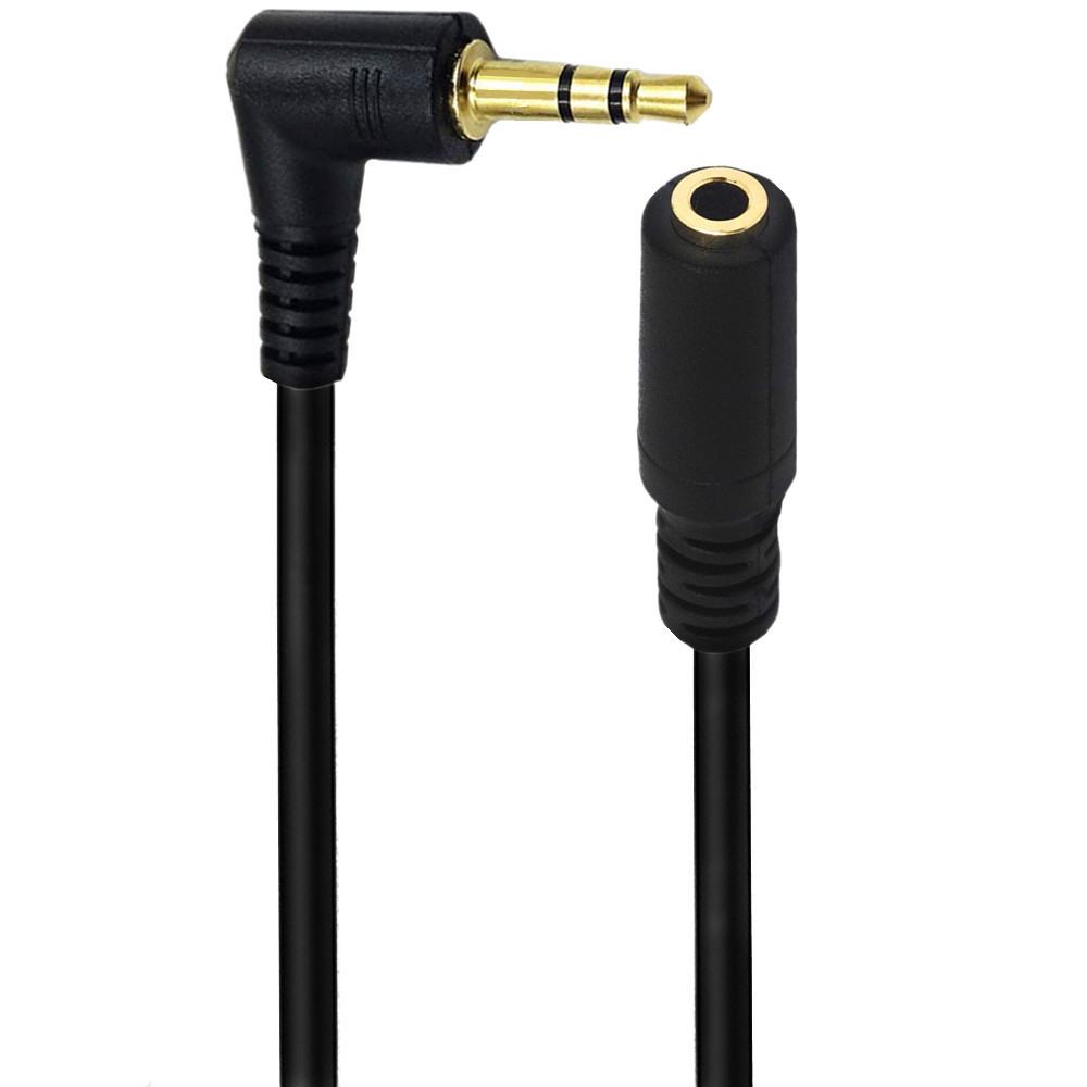 Headphone Extension Cable 3.5mm Jack Male To Female 3.5mm Aux 90degree Cable Audio Stereo Extender Cord Earphone Speaker