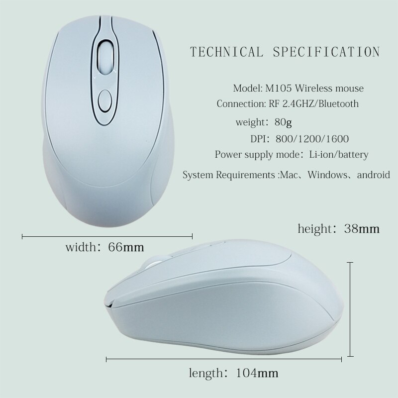 Ładowanie bezprzewodowa mysz wycisz komputer stacjonarny komputer przenośny ogólne biuro bezprzewodowa mysz Bluetooth dla Apple Macbook Air Xiaomi Pro