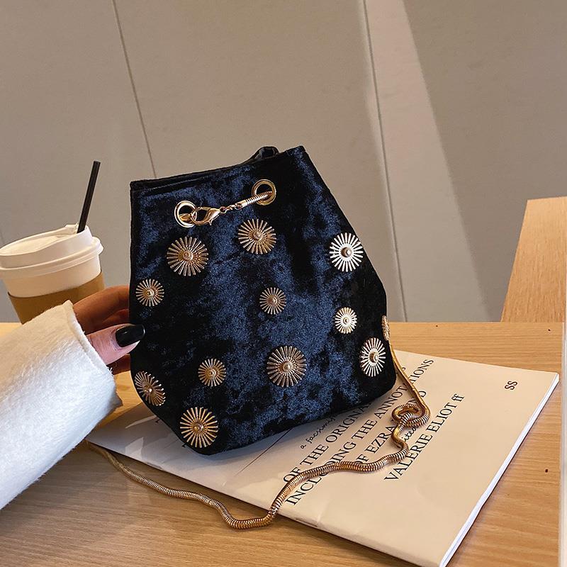 Women's bags Female bag One Shoulder bag Messenger Bag velvet Woollen cloth chain bucket bag mini bag ladies bag small bag