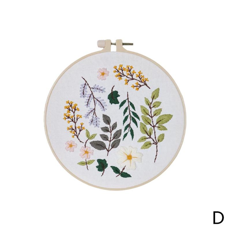 Stickerei Bausatz Band DIY Blumen Pflanzen aufbringen Kreuz Stich schlagen Nadel Bausatz Stickerei Bausatz Kreuz Stich Hand stickerei tasche: D