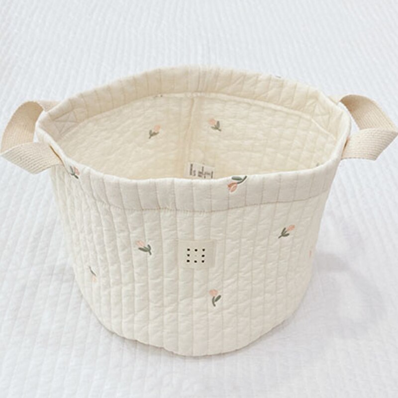 Sacs à couches brodés ours fleur pour bébé garçon fille -né sac à couches organisateur pour maman vêtements jouets sac de rangement panier: big rose