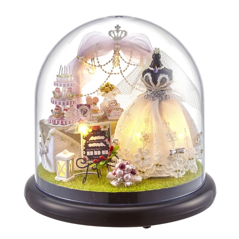 Poppenhuis Miniatuur Met Meubels, Diy Houten Huis Kit Plus Stofdicht, 1:25 Tiny House Building Kit, liefde Is Eeuwig