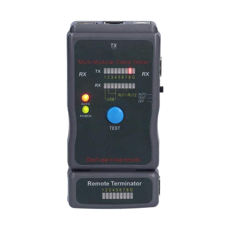 Network Cable Tester RJ45 RJ11 USB BNC Coaxial Wire Line Finder Diagnose Tool DC 9V