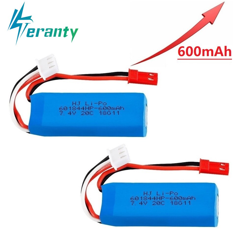 7.4V 600mAh 20C Lipo Battery for WLtoys K969 K979 K989 K999 P929 P939 RC Car Parts 2s 7.4v Battery 4pcs/lots