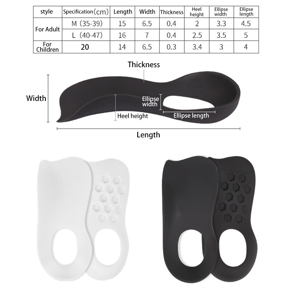1Pair Flat Foot Orthopedic Insole Plantar Fascia Arch Support Collapse Orthosis Foot protection Outdoor Tool