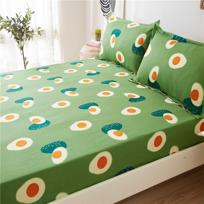 avocado bed sheets 1pc Bedsheet Green Avocado Printed Fitted Sheet Mattress Cover With Elastic Band Bed Sheets (No Pillowcase)
