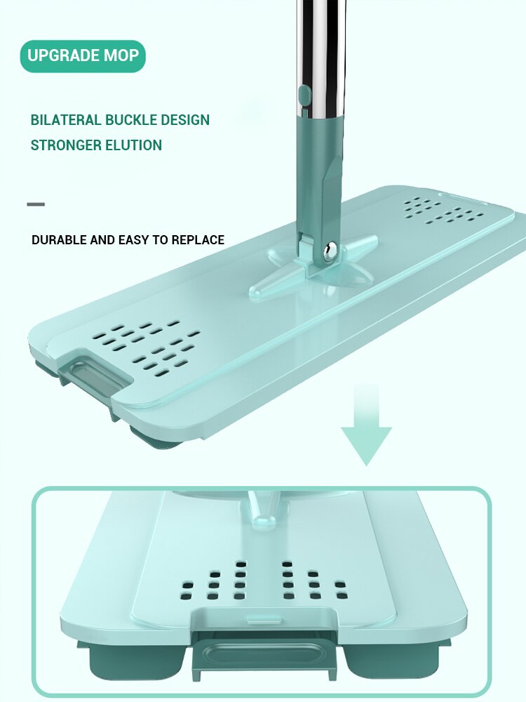 Magische automatische spins dweil microvezel reinigings dweil plat knijpen thuis keuken vloerreiniger gratis hand dweil met emmer gereedschap