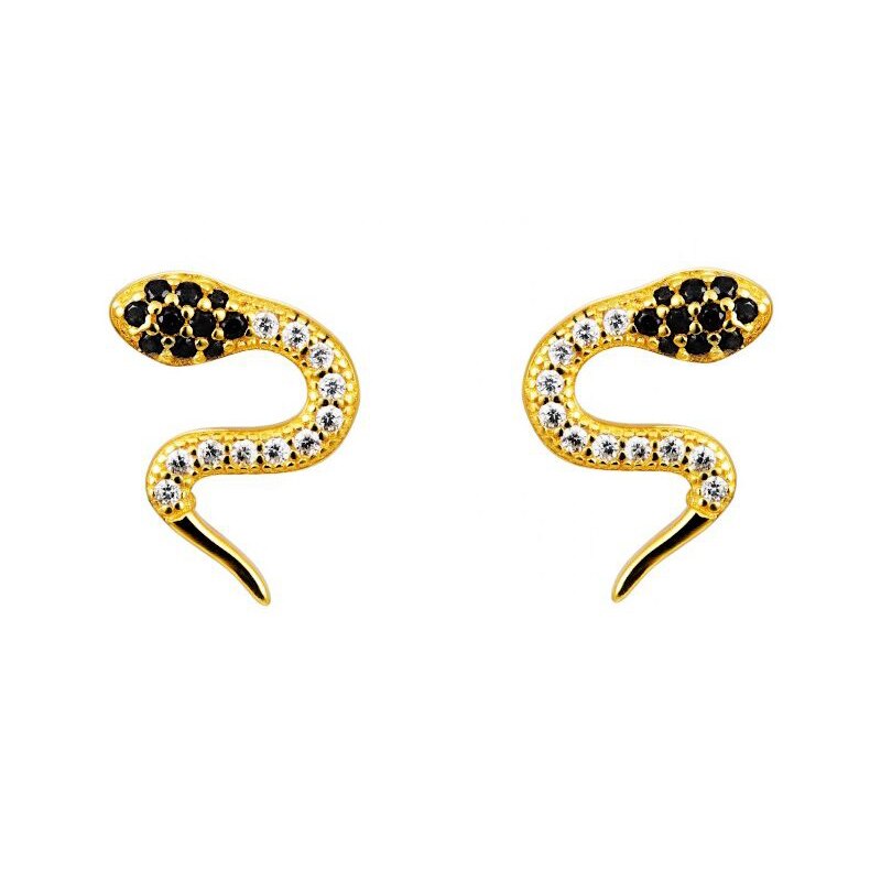 ROXI minimalisme tournesol serpent couronne paix colombe cristaux boucles d'oreilles pour les femmes bijoux de mariage 925 boucles d'oreilles en argent Sterling: snake gold