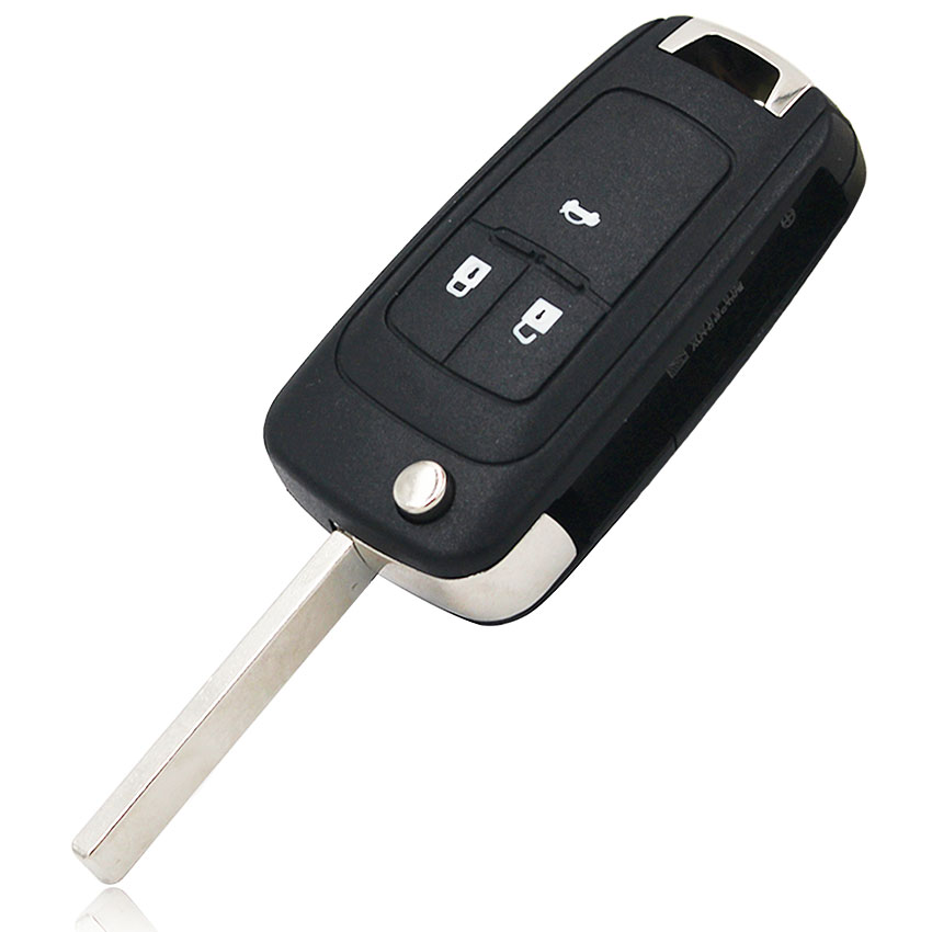 Funda plegable con 2/3/4/5 botones para llave remota, carcasa para Chevrolet Aveo Cruze Camaro Equinox Malibu Sonic Spark Volt, hoja sin cortar