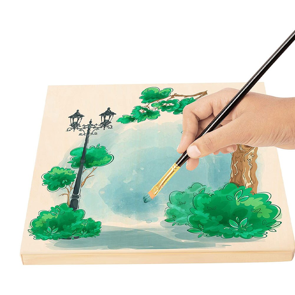 4PCS Picture Frame Wooden Canvas Painting Board Unfinished Cradle Panels 30x30cm For Kids Arts Craft Drawing DIY Wall Decor